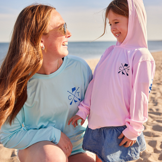Kids Pink Hooded UPF Sun Shirt