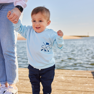 Kid's Blue Hooded UPF Sun Shirt
