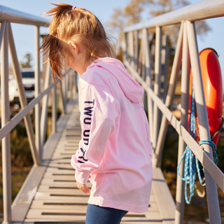 Youth Pink Hooded UPF Sun Shirt