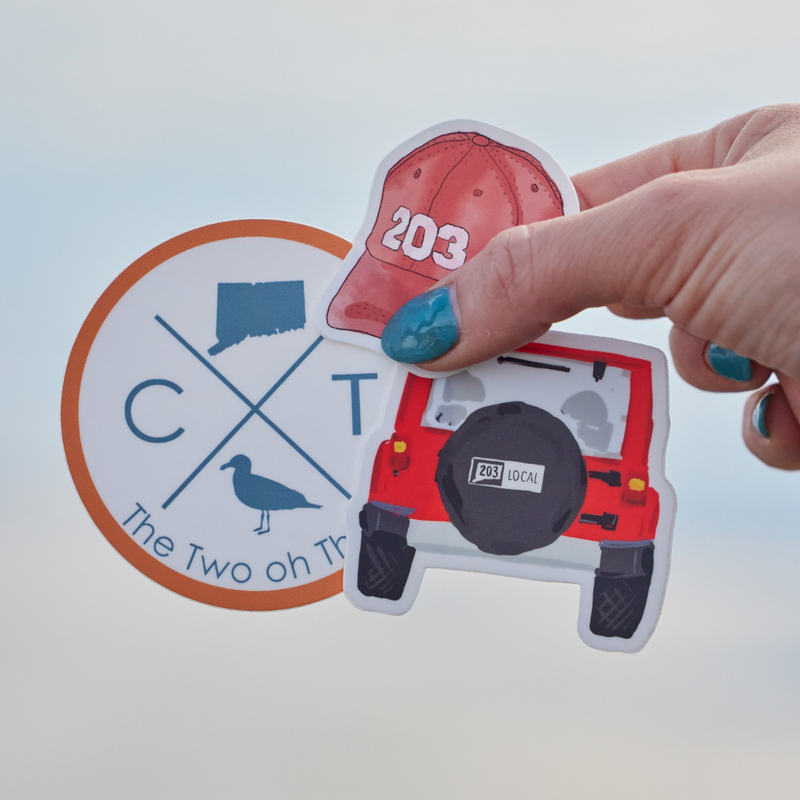 203 Sticker Pack- Jeep, Hat, CT Circle